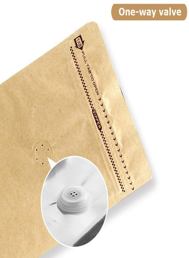 موكير أكياس قهوة 0.5 رطل - أكياس ورق كرافت، أكياس قهوة كرافت بصمام، 50 قطعة، أكياس قهوة قائمة لتخزين حبوب البن - 8 أونصة (50 قطعة) (0.5 رطل / 8 أونصة) - Image 4